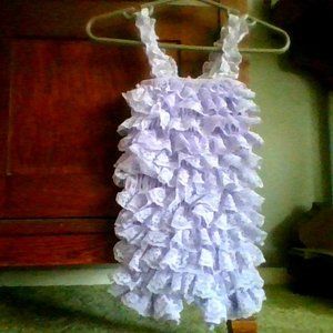 6-12 month lilac, lace romper